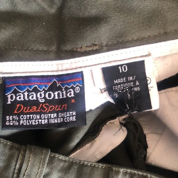 Vintage Patagonia DualSpun Green Pants Sz 10 Womens Sewn In Front Seam Pleats - Picture 3 of 7